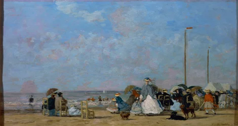 A Trouville Beachen, Eugene Boudin festménye