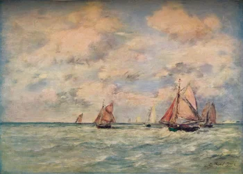 A csónakok kijárata Trouville-ben, 19. század