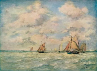 A csónakok kijárata Trouville-ben, 19. század