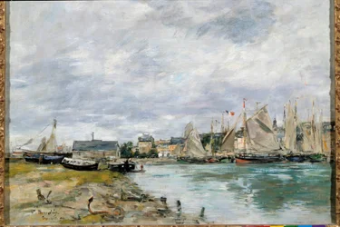 Trouville kikötője. Eugene Louis Boudin (1824-1898) festménye