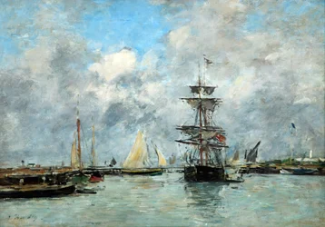 Trouville Harbour (oil on canvas)
