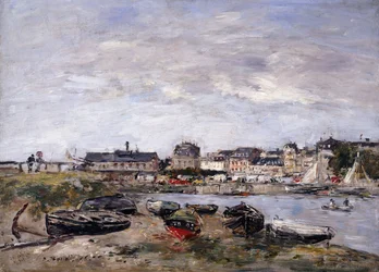 Trouville: Kilátás Deauville felé a piac napján; Trouville: Kilátás a Deauville-ből, egy napi séta, 1895
