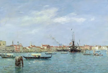 Velence, Canal Grande, osztrák gőzhajó, 1895