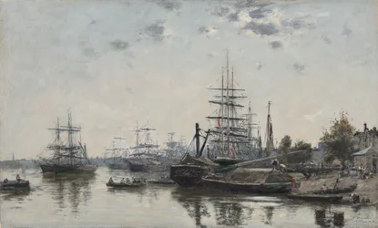 Kilátás Bordeaux-ra, a Quai des Chartrons felől, 1874.
