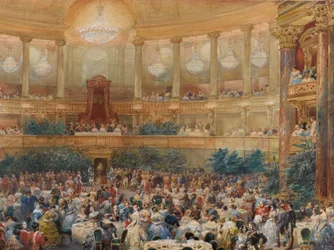 A versailles-i vacsora III. Napóleon jelenlétében, 1854.