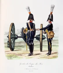 Király testőrsége, tüzérség, 1814-15
