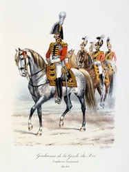 A királyi őrség csendőrei, százados főhadnagy, 1814-15