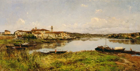 Sesto Circalende látképe, 1885 körül (olaj, vászon)