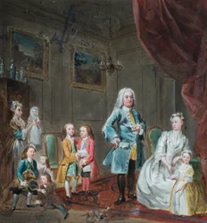 A 3. Lord Oxford és családja portréja (olaj, papír)