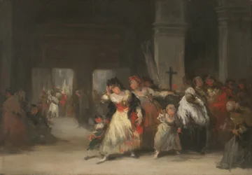 A templom belsejében, 1860-66 körül (olaj bádoglemezen)