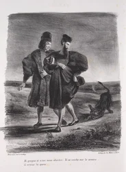 Illusztrációk Fausthoz: Faust, Mefisztó és a barbet