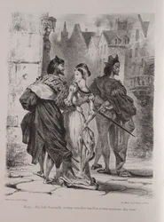 Illusztrációk Fausthoz: Faust Marguerite elcsábítására törekszik