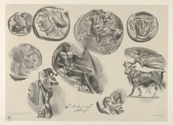 Kilenc antik érme lap, 1825., 1825.