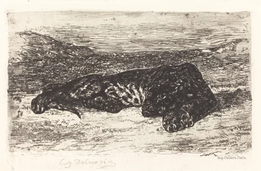 Tigris alszik a sivatagban, c. 1830.