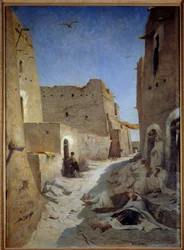 Kilátás a Bab el Gharbi utcára Laghouatban Algériában Eugene Fromentin festménye