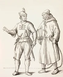 Tizenhatodik századi gályarab katona gályarabszolgával, 1880 körül