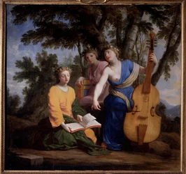 A három múzsa, Melpomene, Erato és Polymnie ábrázolása (olaj, vászon)