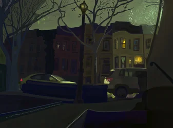 6 AM South Side of Street, Prospect Park (digitális művészet)