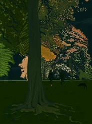 Dog Walk At Night (digitális művészet)