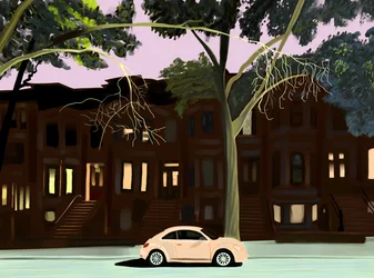 Lone Car on Block, 2025 (digitális művészet)