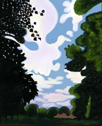 Sátor és égbolt, Prospect Park 2018 (kézzel rajzolva egy iPad-en, Apple ceruzával)
