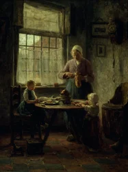 Családi étkezés, 1890 körül (olaj, vászon)