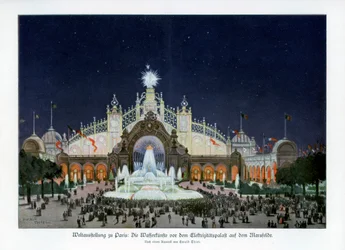 Szökőkutak a Villamosenergia Palotájában, Champ de Mars, Párizsi Világkiállítás 1889, 1900.