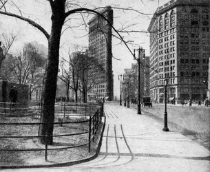 Flatiron Building és Madison Square, New York City, USA, 1930-as évek