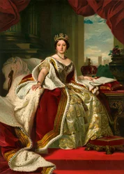 Őfelsége A királynő államköntösben, 1859, c1897