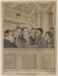 Zsoltáréneklés, 1822. augusztus 9. (toll, ecset és tinta papíron)