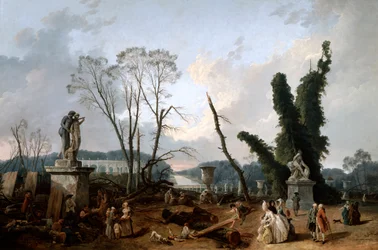 Kilátás a "Tapis Vert"-re Versailles-ban, 19. század