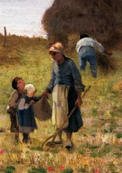 Szüret, Federico Rossano (1835-1912) festménye, olaj, vászon, 65x80 cm, részlet