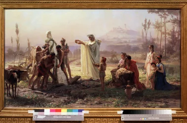 Az ókori Görögország: "Hermész isten előtti tiszteletadás szertartása" Feodor Andrejevics Bronnikov (1827-1902) festménye 1874 Méret: 70x123 cm Állami Tretyakov Galéria Moszkva