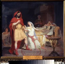 Odüsszeusz visszatérése (Odüsszeusz visszatérése). Feodor Andrejevics Bronnyikov (1827-1902) festménye, olaj, vászon, orosz művészet