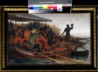 A nagyhercegnő fogadása (Reception of the Tsarevna). Feodor Andrejevics Bronnikov (1827-1902) festménye, olaj, vászon