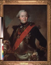 A katonai és politikai vezető, II. Katalin császárné (1729-1796) kegyence, Grigorij Orlov gróf (vagy Orloff) portréja