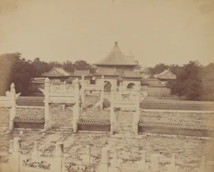 A Mennyország templomának belseje és boltívei, ahol a császár évente egyszer áldoz, Pekin kínai városában, 1860. október