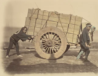 Shariki, vagy Cart-Pushing Coolies, kb. 1860.