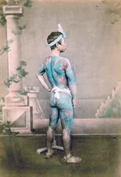 Tetovált japán vőlegény betto, Japán, 1882
