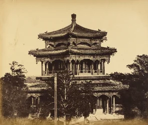 A nagy császári palota (Yuan Ming Yuan) az égés előtt, Pekin, 1860. október 18.