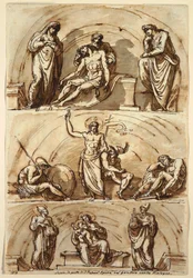Rajz, Tanulmányok Lunettes után, 1814