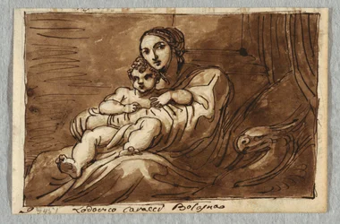Madonna és gyermeke, Lodovico Carracci tanulmánya