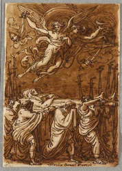 Az apostolok, akik a Szűzanya testét a sírhoz viszik, Tanulmány Lodovico Carracci nyomán