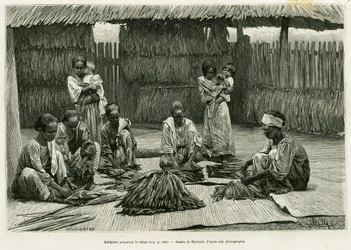 Dohánytermelő őslakosok. Myrbach metszet a Lucon és Palaouan, hat éve a Fülöp-szigeteken című történet illusztrálására, Alfred Marche (1844-1898), in le tour du monde 1886, rendező: Edouard Charton (1807-1890), Hachette, Párizs.