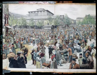 Les Halles látképe, 1885