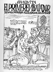 Martin de Ayala köszönti Francisco Pizarrót és Diego de Almagrót