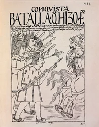 Cuzco meghódítása a spanyol hódítók által 1533-ban (Tintarajz