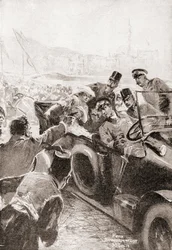 Ferenc Ferdinánd és felesége, Zsófia hohenbergi hercegné elleni merénylet, június 28.