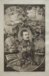 Címlap Champfleury új műveihez, The Friends of Nature: Champfleury portréja, 1859.