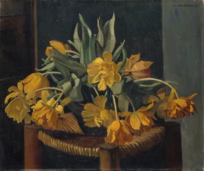 Dupla sárga tulipán fonott széken, 1923